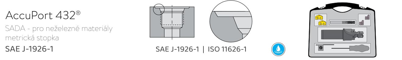 Sada AccuPort 432 - SAE J-1926-1 / ISO 11926-1 pro neželezné materiály
